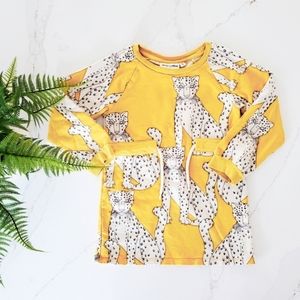 *Rare* 104/110cm 3-5y mini rodini organic yellow snow leopard sweater dress